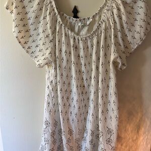 Soft and Flowy Print White Top